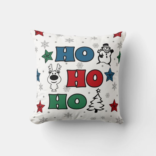 Almofada Design de Natal Ho-Ho (Frente)