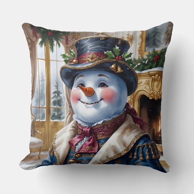 Almofada Design de Natal Vitoriano Snowman (Frente)
