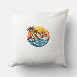 Almofada Design de Nome Mark Retro Sunset