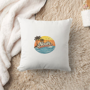 Almofada Design de Nome Noah Retro Sunset