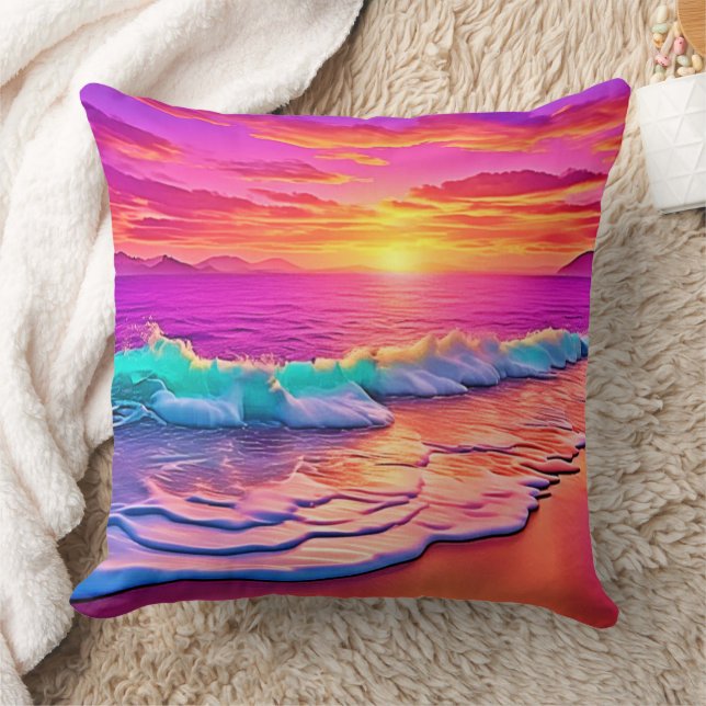 Almofada Design de Ondas Sunset Beach (Cobertor)
