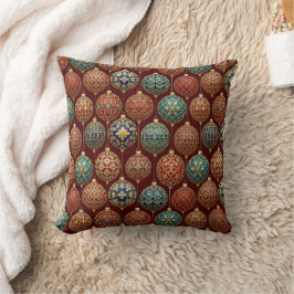 Almofada Design de Ornamento Luxuoso Clássico Vermelho Azul