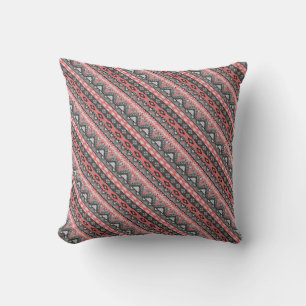 Almofada Design de padrão aztec de cinza branca