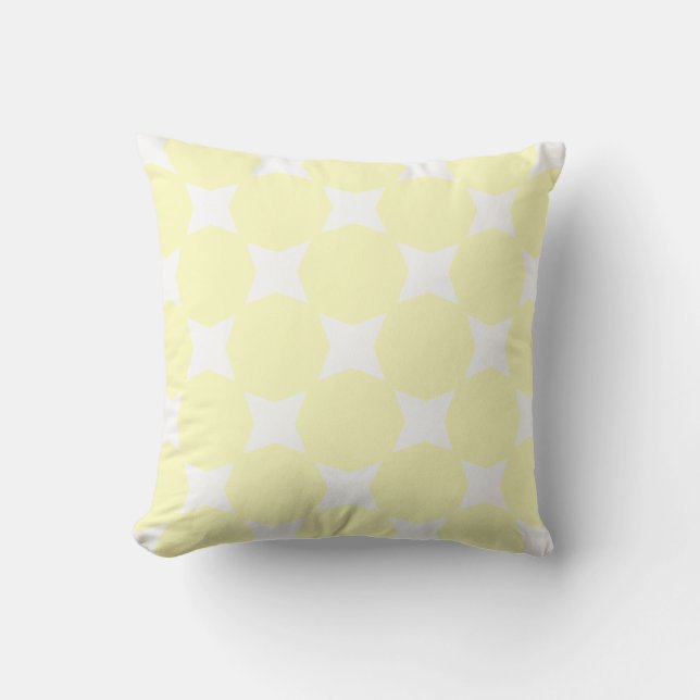 Almofada Design de padrão de estrela amarelo pastel suave e (Frente)