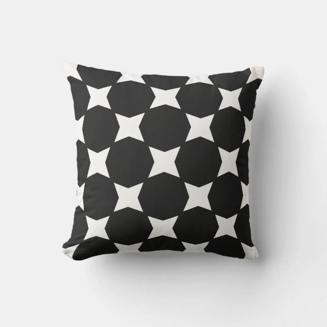 Almofada Design de padrão de estrela pastel e branco suave (Frente)