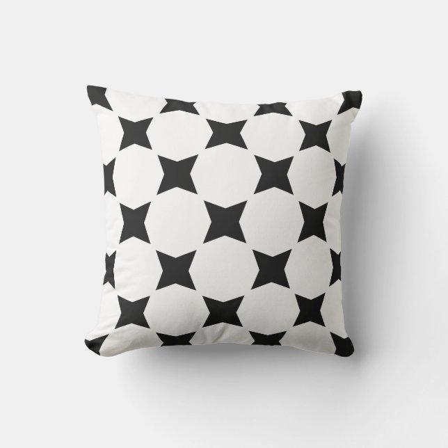 Almofada Design de padrão de estrela pastel macio branco e  (Frente)