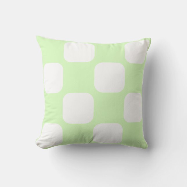 Almofada Design de padrão de retângulo arredondado em verde (Frente)