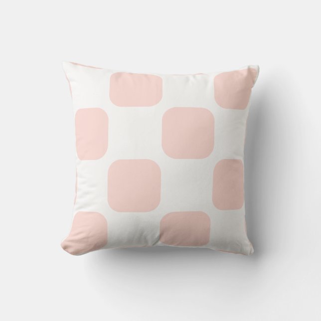 Almofada Design de padrão de Squircle rosa pastel e branco  (Frente)