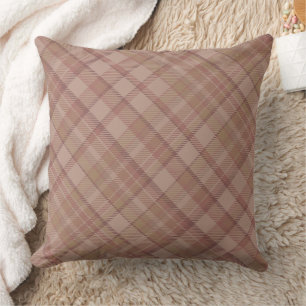 Almofada Design de Padrão de Xadrez do Beige Mauve
