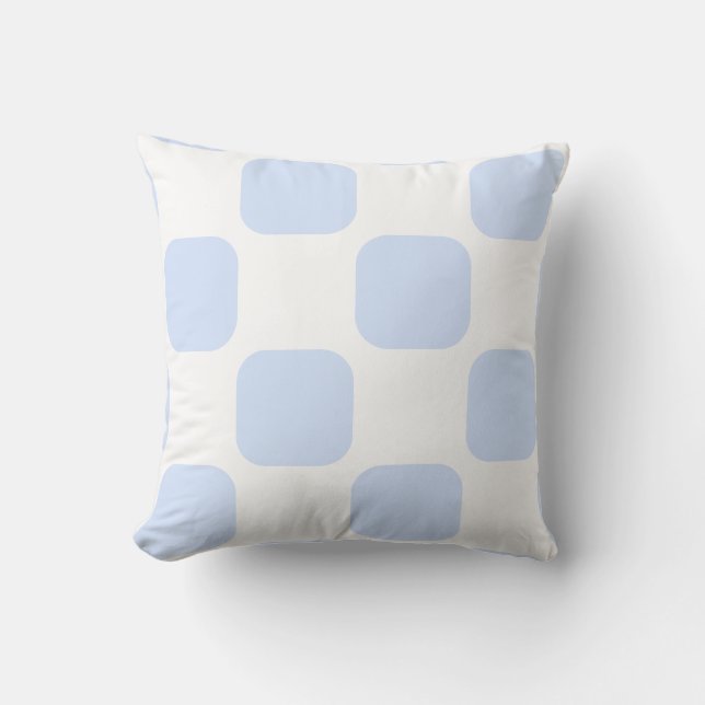 Almofada Design de padrão em squircle pastel branco e azul  (Frente)
