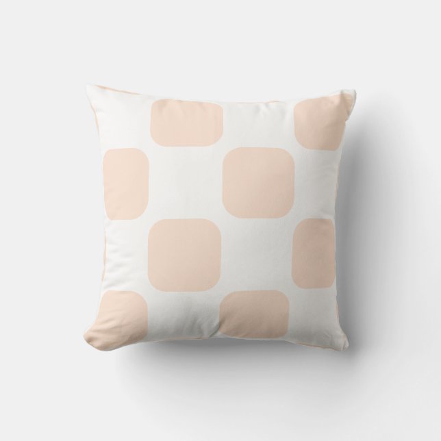 Almofada Design de padrão em squircle pastel branco e pêsse (Frente)