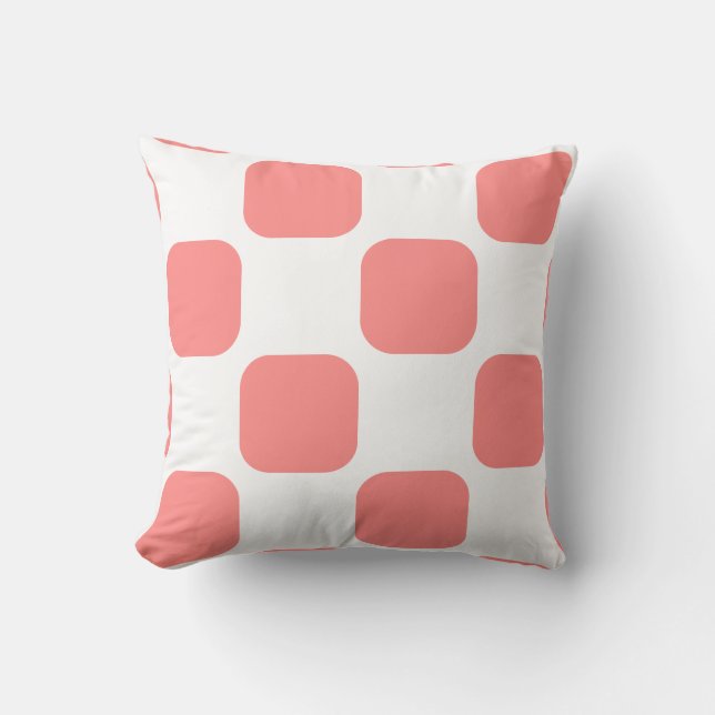 Almofada Design de padrão em squircle pastel rosa e branco (Frente)