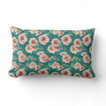 Design de Padrão Floral Teal, Rosa Vintage