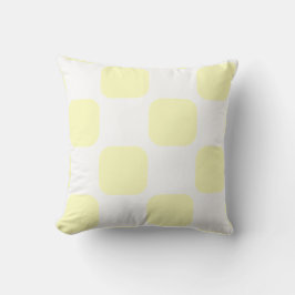Almofada Design de Padrão Pastel Amarelo e Branco Suave em 