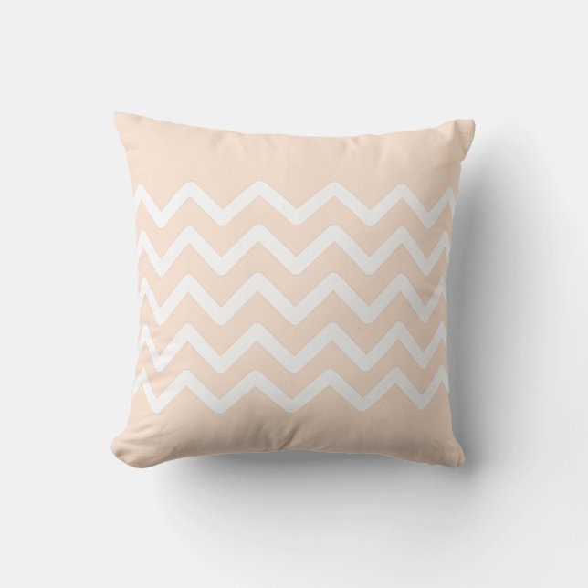 Almofada Design de padrão ziguezague em pastel de pêssego e (Frente)