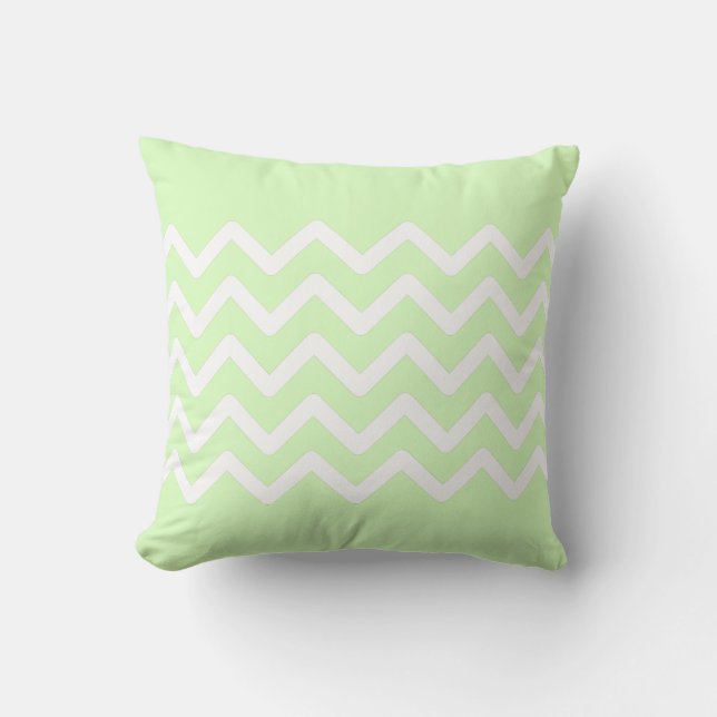 Almofada Design de padrão ziguezague em pastel verde lima e (Frente)