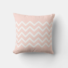 Almofada Design de padrão ziguezague em rosa pastel e branc