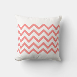 Almofada Design de padrão ziguezague pastel branco e rosa