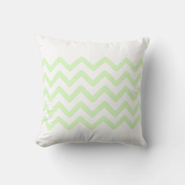Almofada Design de padrão ziguezague pastel branco e verde 