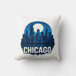 Almofada Design de paisagem urbana de alta-lua em Chicago S