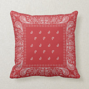 Almofada Design de Paisley Vermelho e Branco