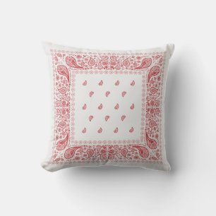 Almofada Design de Paisley Vermelho e Branco