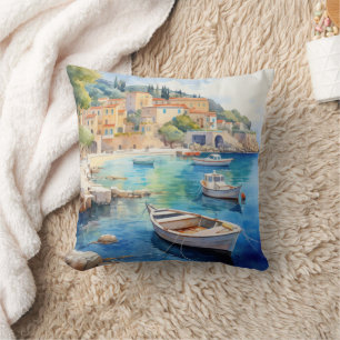 Almofada Design de pintura a óleo das paisagens marítimas m