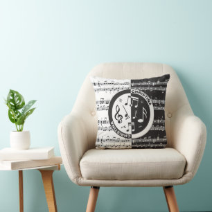 Almofada design de pontuação de música personalizada