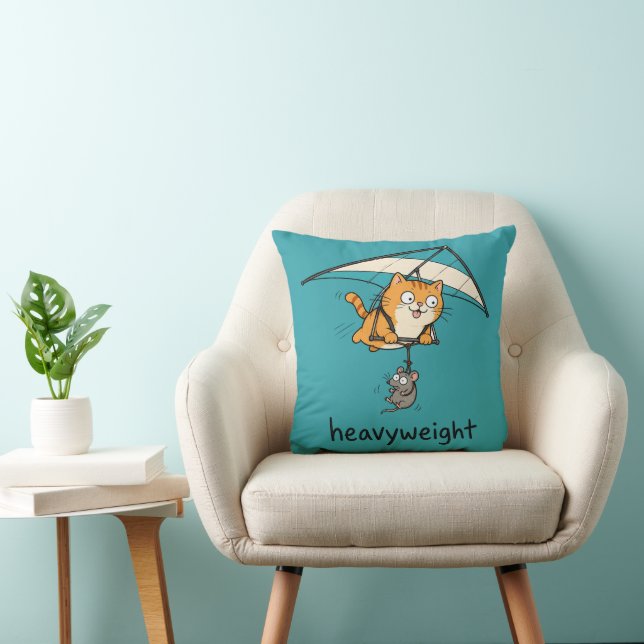 Almofada Design de pun com gato de desenho animado fofo (Cadeira)
