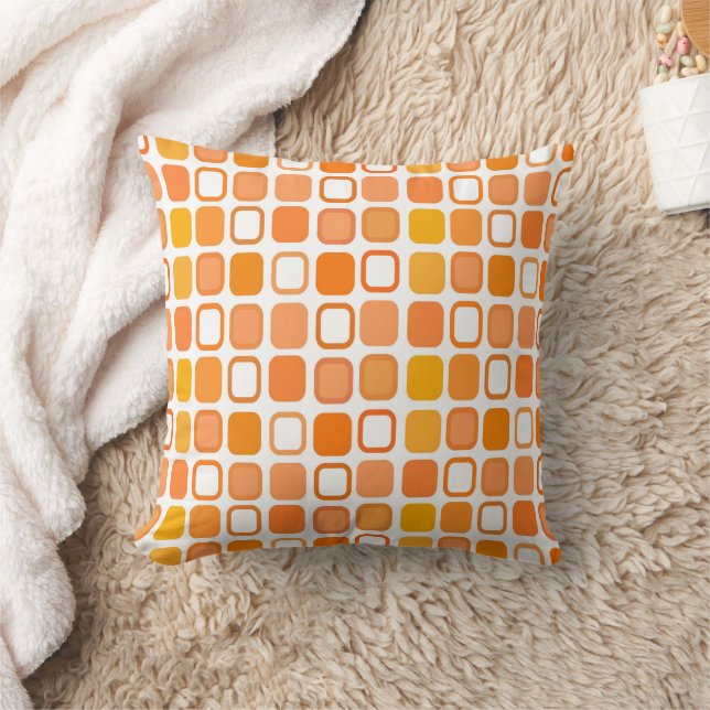 Almofada Design de Quadrados Laranja (Cobertor)