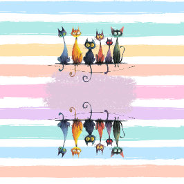 Almofada Design de Quadro de Nome de Gato Louco Super Bonit