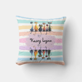 Almofada Design de Quadro de Nome de Gato Louco Super Bonit