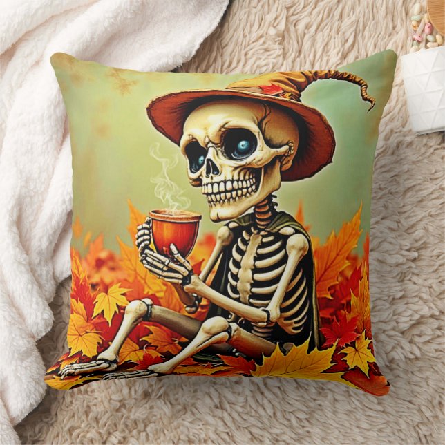 Almofada Design de Quebra de Café do Skeleton de outono ass (Cobertor)