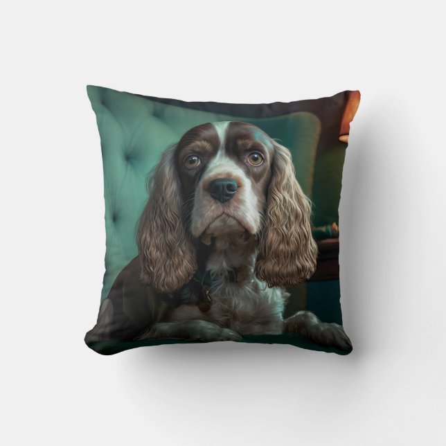 Almofada Design de retrato clássico de Cocker Spaniel elega (Frente)