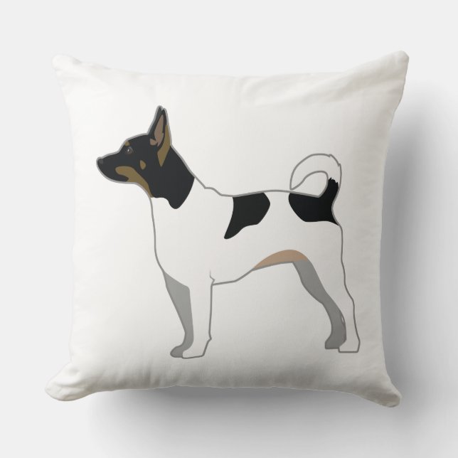 Almofada Design de Silhueta Básica de Rat Terrier (Frente)