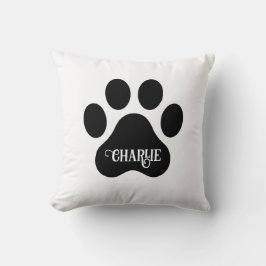Almofada Design de Silhueta de Nome de Pata de Cachorro