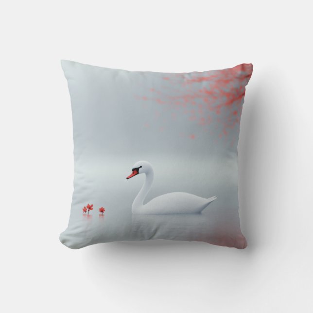 Almofada Design de Swan Branco (Frente)