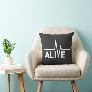 Almofada Design de texto Alive Heartbeat