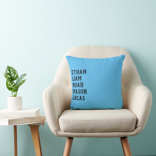 Almofada Design de Texto Mínimo Vertical com Nome Personali (Cadeira)