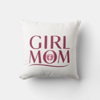 Almofada Design de Tipografia Pegadas de Mãe de Menina Fofa