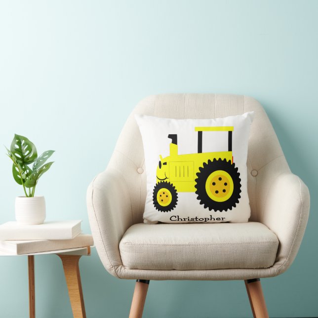 Almofada Design de Trator Amarelo Personalizado (Cadeira)