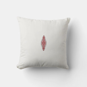 Almofada design de um padrão vermelho e branco