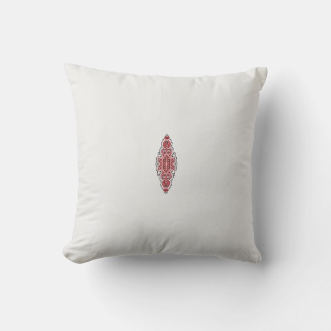 Almofada design de um padrão vermelho e branco (Frente)