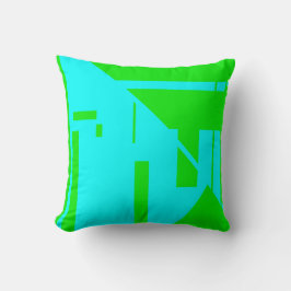 Almofada Design do abstrato geométrico, azul claro, Verde l