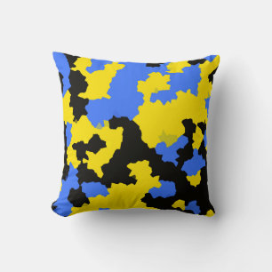 Almofada Design do abstrato preto amarelo