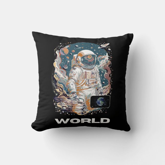Almofada Design do Astronauta Mundial (Frente)