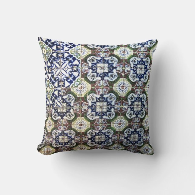 Almofada Design do azulejo de Talavera do mexicano (Frente)