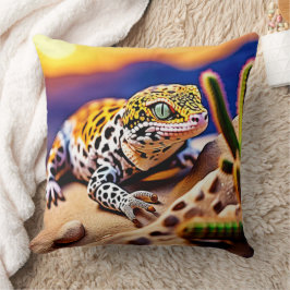 Almofada Design do Deserto do Sol, Gecko Leopardo Cujo Sol