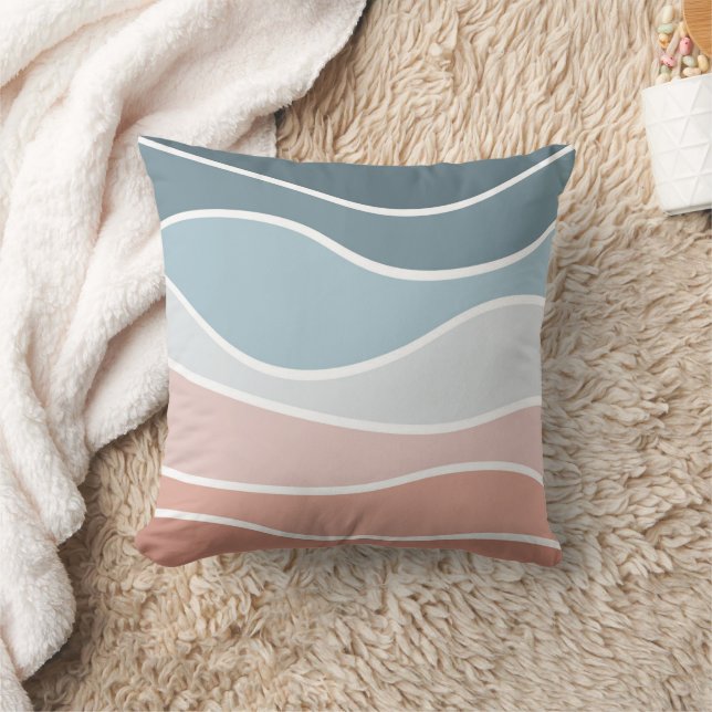 Almofada Design do estilo retro azul e rosa (Cobertor)