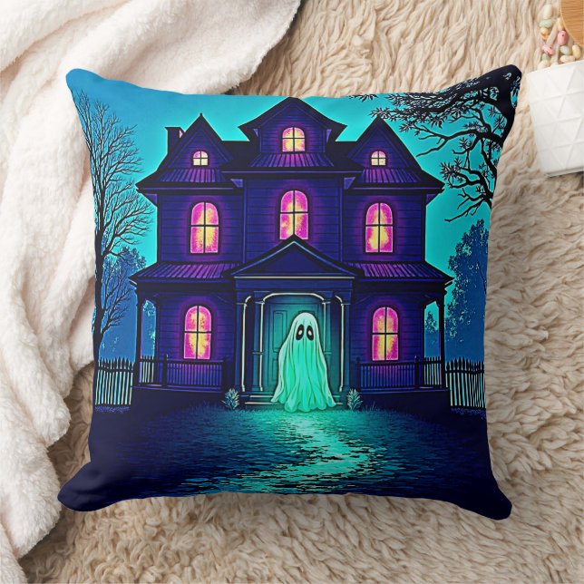 Almofada Design do Halloween Ghost House (Cobertor)
